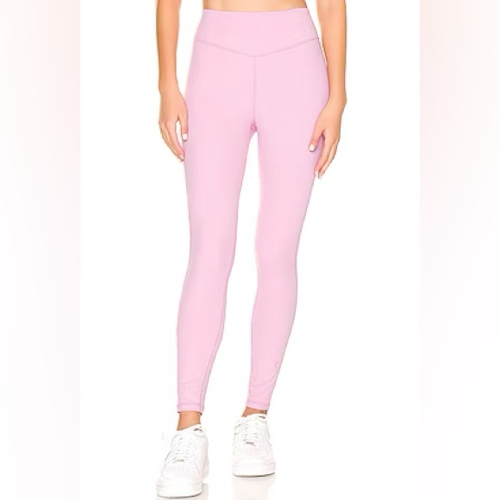 NWT WEWOREWHAT V shape pink leggings 26” (size M)